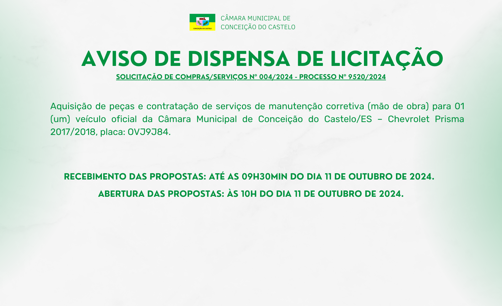 AVISO DE DISPENSA DE LICITAÇÃO Nº 008/2024